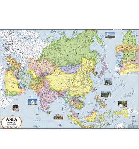 Politische karte asien - politische, |
